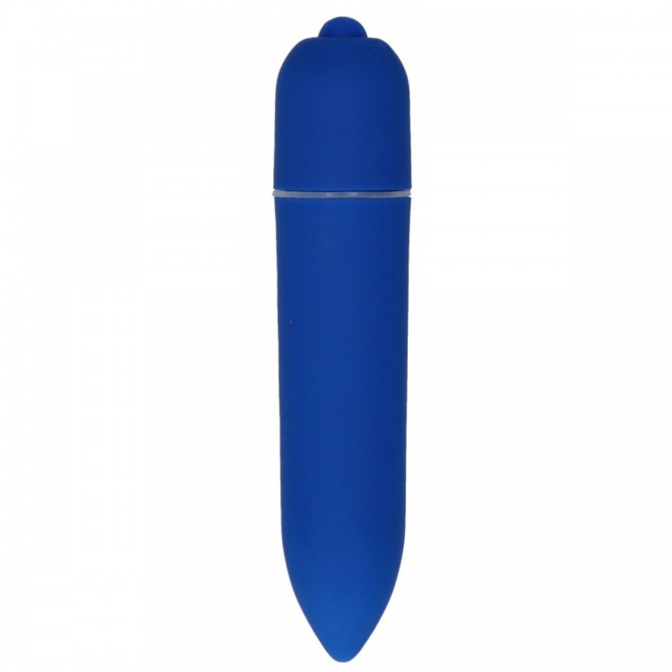 Синяя удлинённая вибропуля Power Bullet Black - 8,3 см.