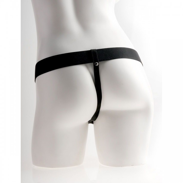 Кофейный перезаряжаемый вибрострапон 6" Hollow Rechargeable Strap-On Remote - 17,5 см.