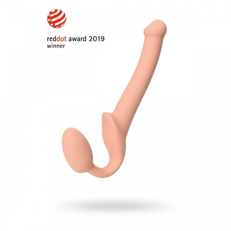 Телесный безремневой страпон Silicone Bendable Strap-On S