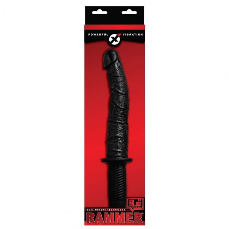 Черный реалистичный вибратор RAMMER Черный реалистичный вибратор RAMMER