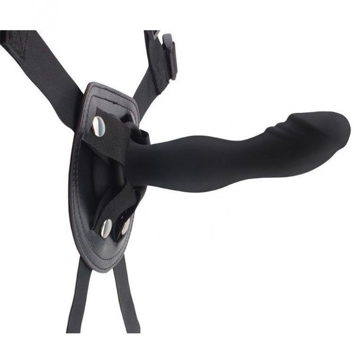 Черный страпон Rumpy-pumpy Strap-On - 15 см.