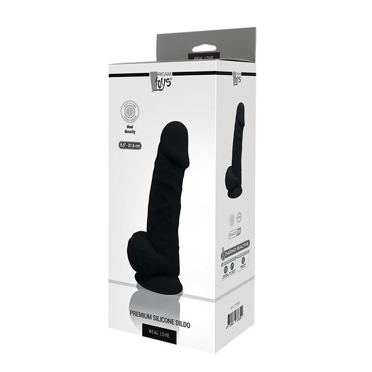 Черный фаллоимитатор на присоске DILDO 8.5INCH - 20 см.