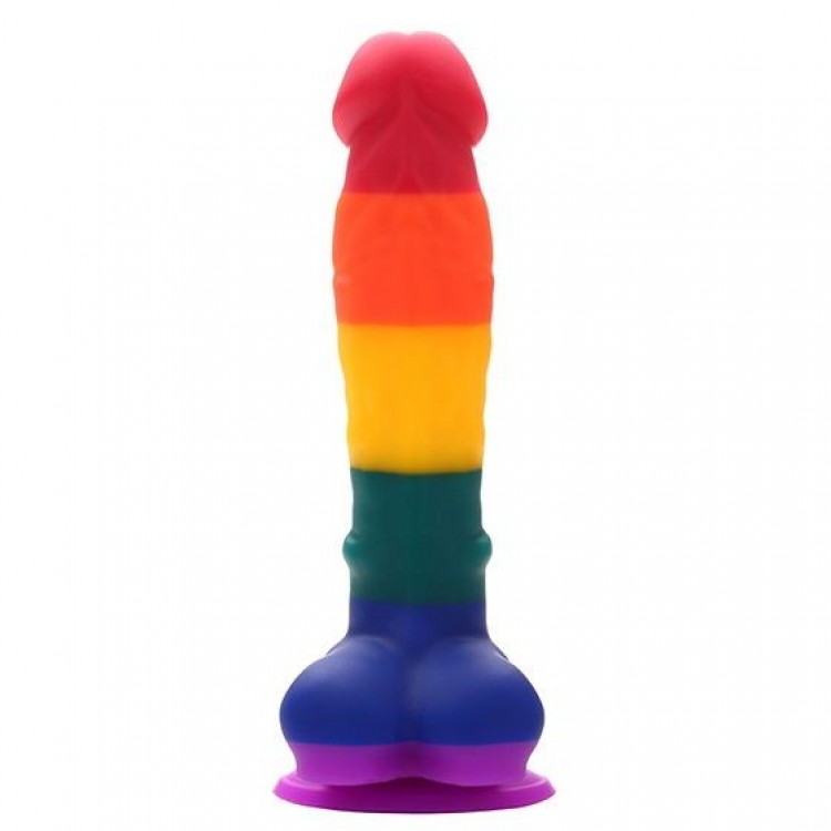Разноцветный фаллоимитатор-реалистик COLOURFUL DILDO - 20 см.