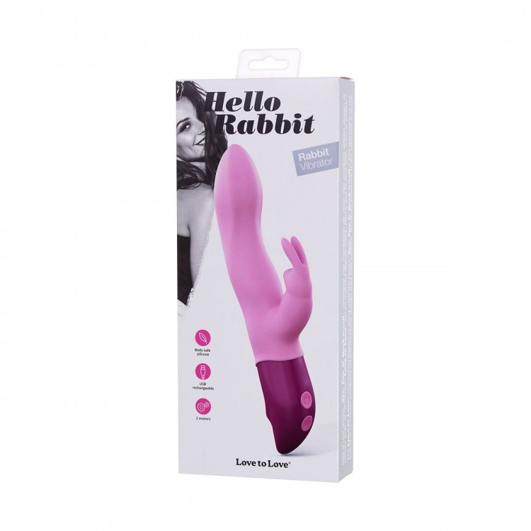 Розовый вибратор-кролик Hello Rabbit - 24,5 см.