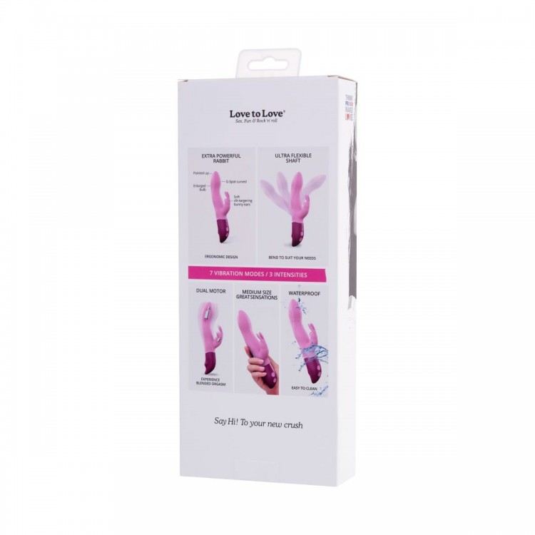 Розовый вибратор-кролик Hello Rabbit - 24,5 см.