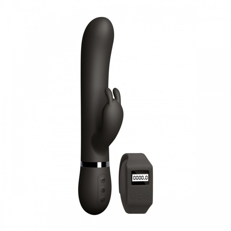 Черный вибромассажер-кролик Kegel Rabbit с браслетом - 22,5 см.