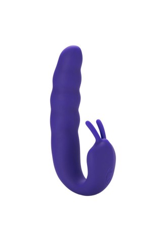 Фиолетовый вибратор Ribbed Dual Stimulator - 17 см.