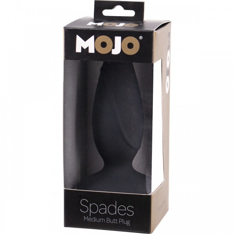 Черная анальная пробка Mojo Spades Medium Butt Plug - 10,7 см. Черная анальная пробка Mojo Spades Medium Butt Plug - 10,7 см.