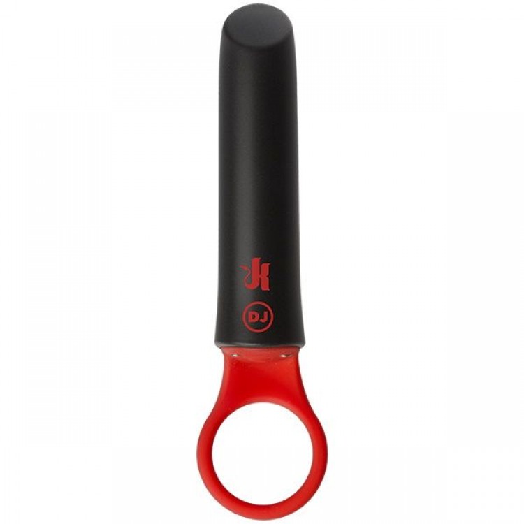 Черно-красный мини-вибратор Power Play with Silicone Grip Ring - 13,3 см.