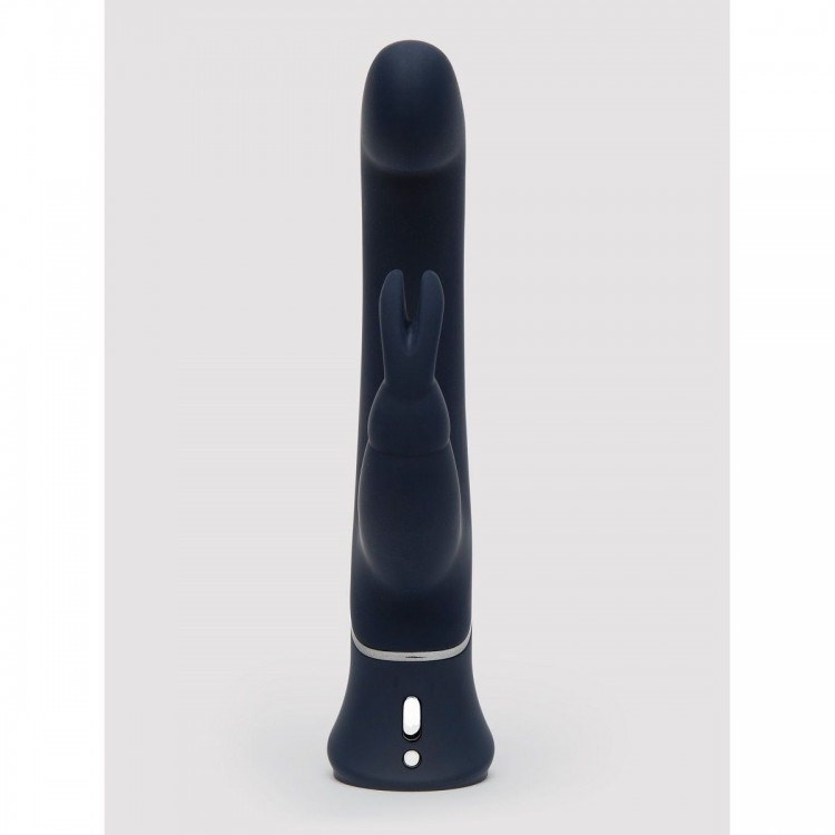 Темно-синий вибратор-кролик Greedy Girl Real-Feel Rabbit Vibrator - 25,4 см.