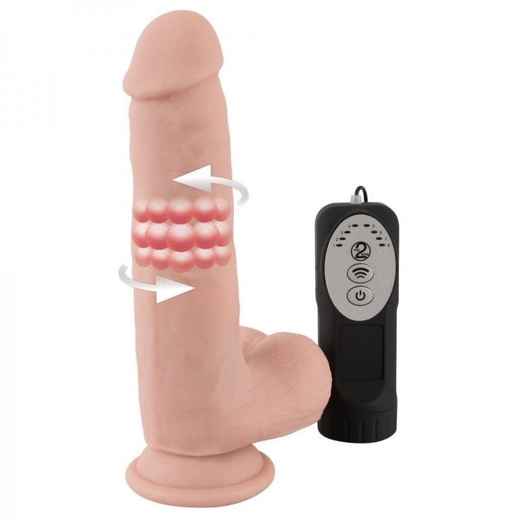 Телесный вибратор-ротатор Medical Silicone Rotating Vibrator - 20 см.