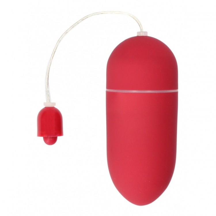 Красное гладкое виброяйцо Vibrating Egg - 8 см.