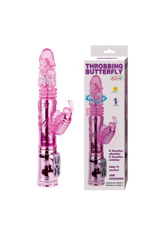 Вибратор-бабочка Throbbing Butterfly - 29,5 см.