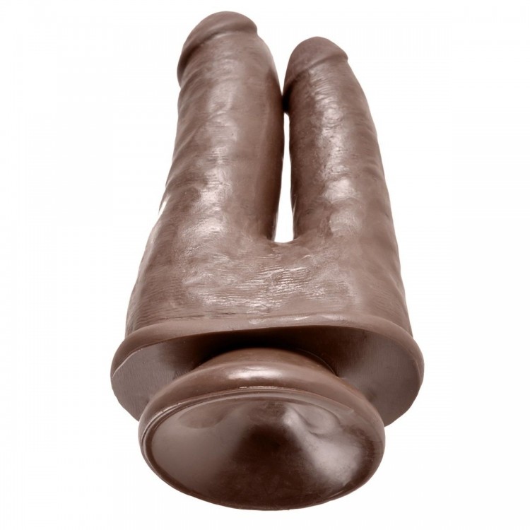 Коричневый анально-вагинальный фаллоимитатор Double Penetrator - 20,9 см.