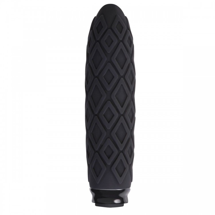 Чёрный фактурный мини-вибратор Luxe Compact Vibe Princess - 10,8 см.