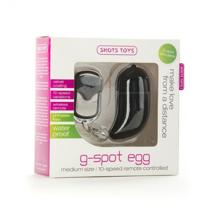 Чёрное радиоуправляемое виброяйцо Vibrating G-spot Egg medium Чёрное радиоуправляемое виброяйцо Vibrating G-spot Egg medium