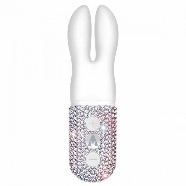 Белый вибратор с ушками The Pocket Rabbit Crystallized White