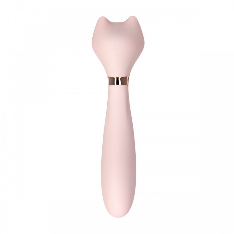 Нежно-розовый вибратор Sinjoys CAT Coco - 21,3 см.