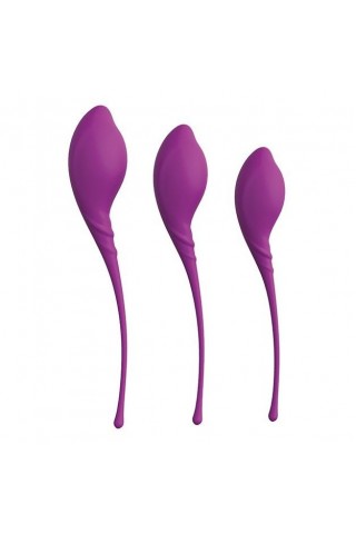 Набор из 3 фиолетовых вагинальных шариков PLEASURE BALLS & EGGS KEGEL EXERCISE SET