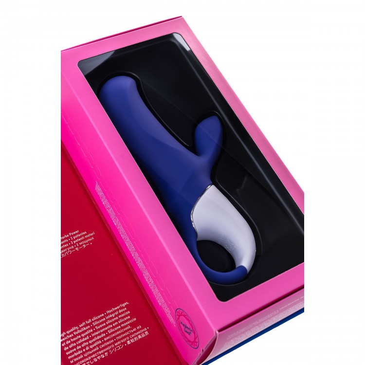 Фиолетовый вибратор Satisfyer Magic Bunny с клиторальным отростком - 17,6 см.