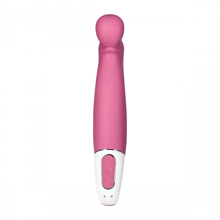 Вибратор Satisfyer Petting Hippo с загнутым кончиком - 22,9 см.