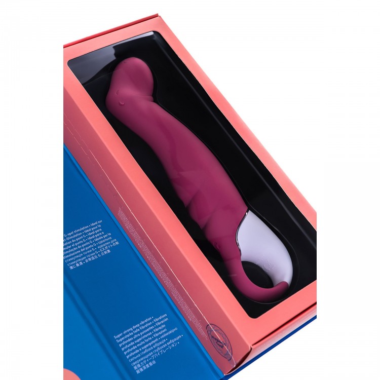 Вибратор Satisfyer Petting Hippo с загнутым кончиком - 22,9 см.