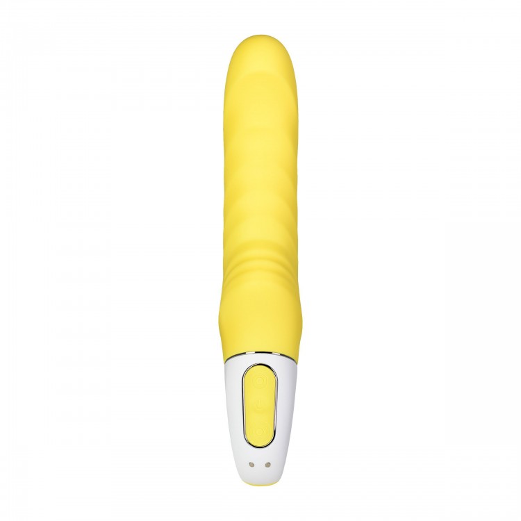 Жёлтый вибратор Satisfyer Yummy Sunshine - 22,5 см.