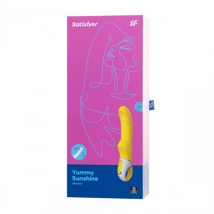 Жёлтый вибратор Satisfyer Yummy Sunshine - 22,5 см.