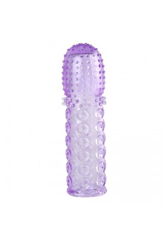 Насадка гелевая фиолетовая с точками, шипами и наплывами - 13,5 см.