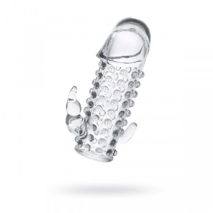 Гелевая прозрачная насадка с 2 отростками - 13 см.