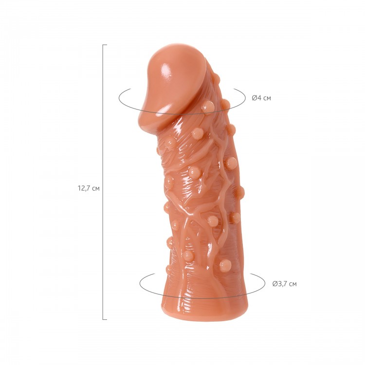 Насадка фаллического вида с венками и шишечками Extreme Sleeve 006 S-size - 12,7 см.
