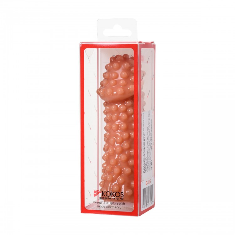 Телесная насадка на фаллос с бугорками Extreme Sleeve 010 S-size - 14,7 см.