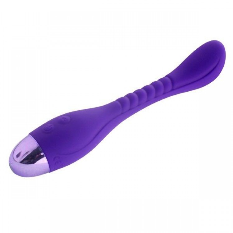 Фиолетовый вибратор INDULGENCE Slender G Vibe - 21 см.