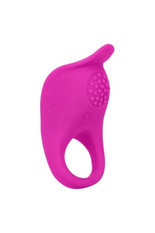 Ярко-розовое эрекционное виброкольцо Silicone Rechargeable Teasing Enhancer