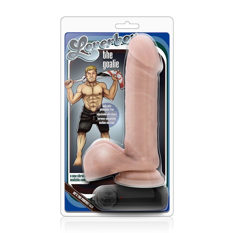 Телесный вибратор THE GOALIE 8INCH DILDO - 20,3 см.