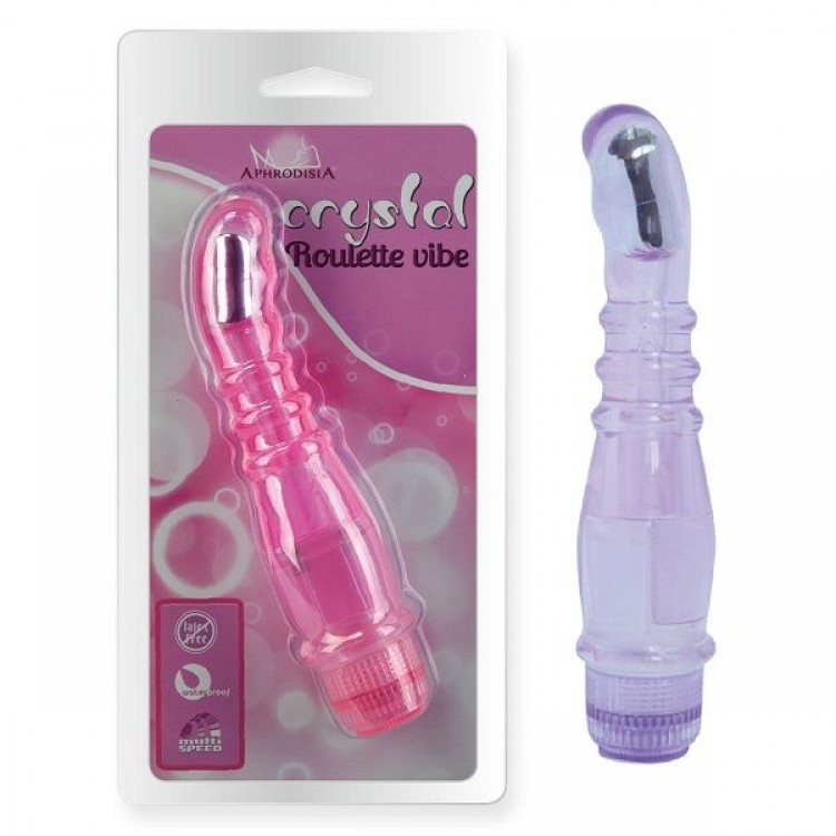 Фиолетовый вибростимулятор точки G Crystal - 20,5 см.