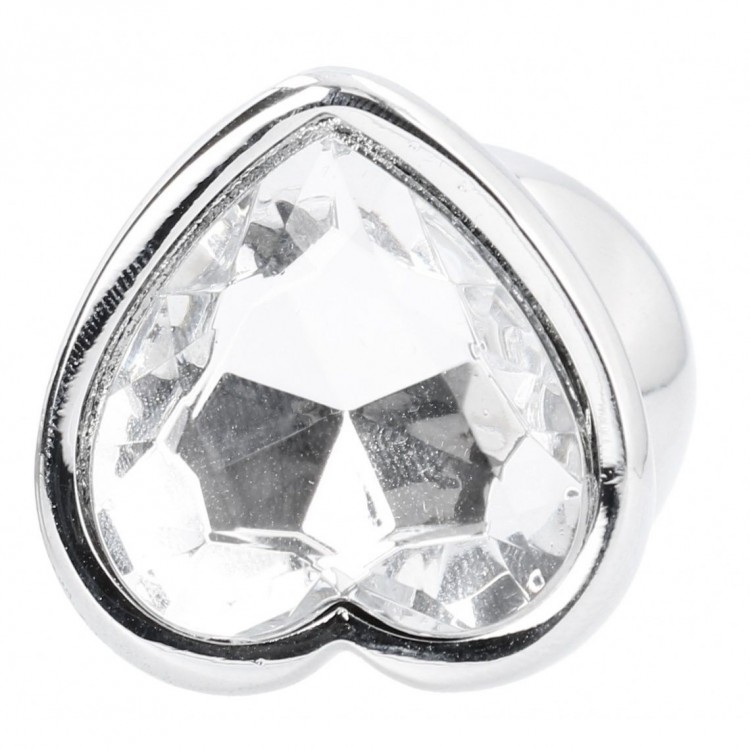 Серебристая анальная пробка Love Heart Diamond Plug с прозрачным кристаллом - 9,4 см. Серебристая анальная пробка Love Heart Diamond Plug с прозрачным кристаллом - 9,4 см.