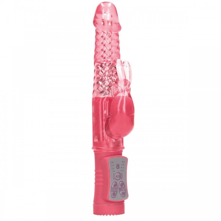 Розовый вибратор-кролик Rotating Rabbit - 23 см.