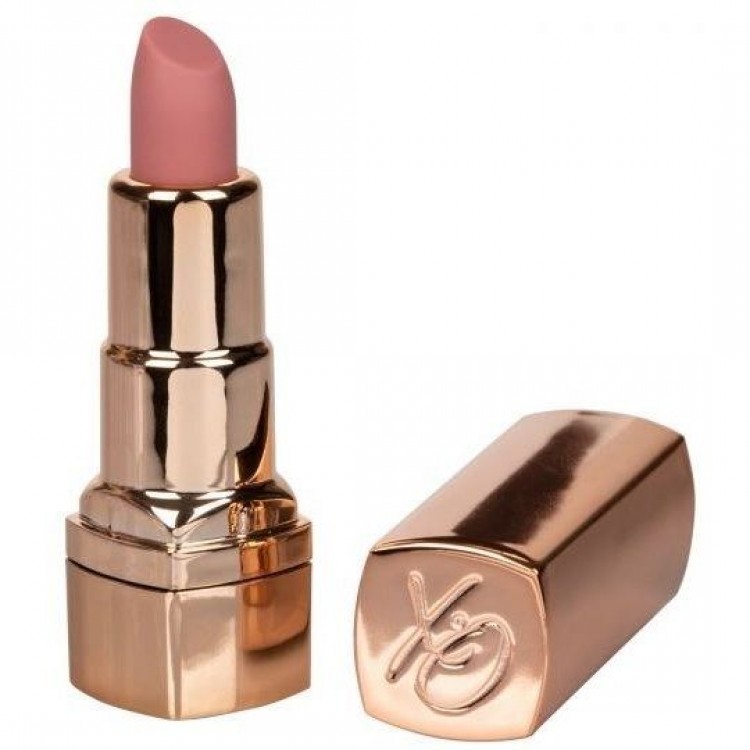 Золотистый вибратор-помада с бежевым мягким кончиком Hide & Play Rechargeable Lipstick