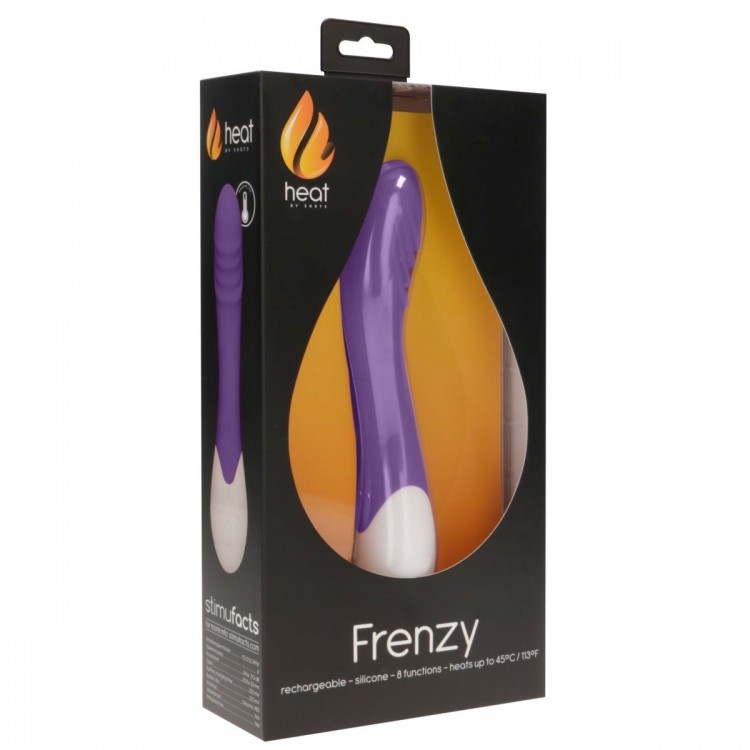 Фиолетовый вибратор Frenzy с функцией нагрева - 20,8 см. Фиолетовый вибратор Frenzy с функцией нагрева - 20,8 см.