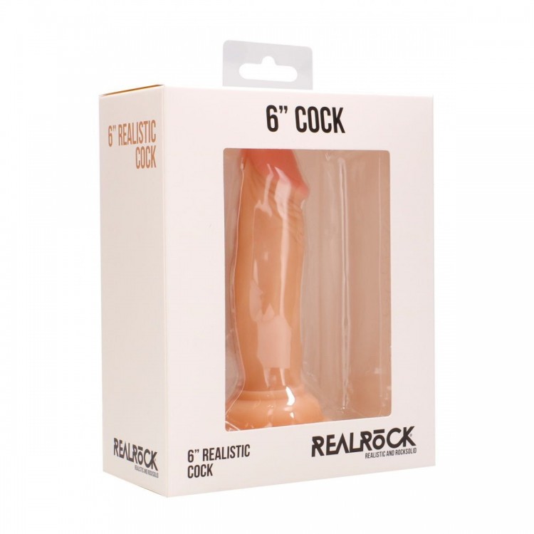 Телесный фаллоимитатор Realistic Cock 6" - 15 см.