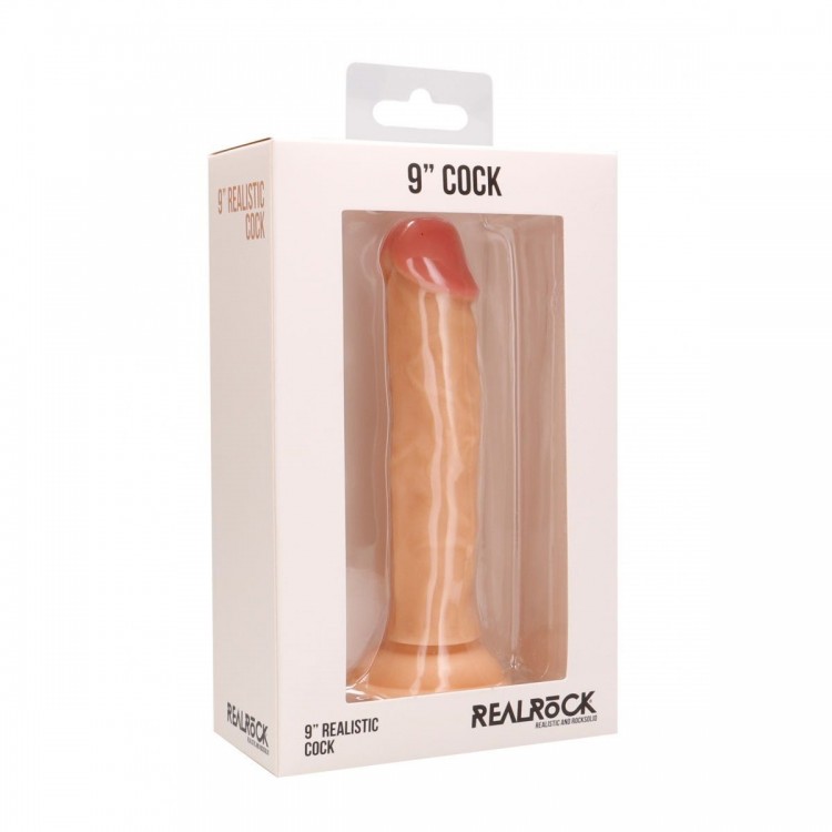 Телесный реалистичный фаллоимитатор Realistic Cock 9" - 23,5 см.