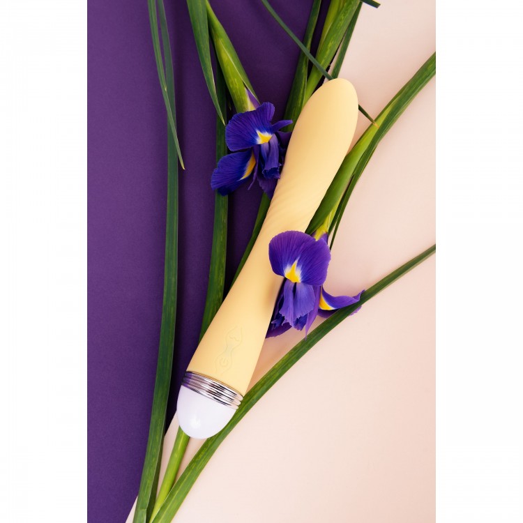 Желтый вибратор Calla - 22 см. Желтый вибратор Calla - 22 см.