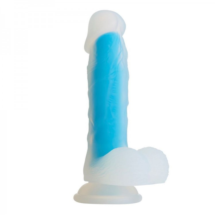 Голубой фаллоимитатор-реалистик So Divine Blue Mamba Dildo - 19 см.