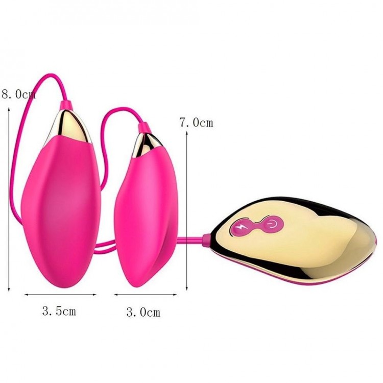 Парные розовые виброяца Sole Egg с пультом