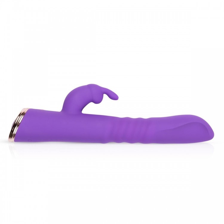 Фиолетовый вибратор-кролик The Queen Thrusting Vibrator - 29 см.