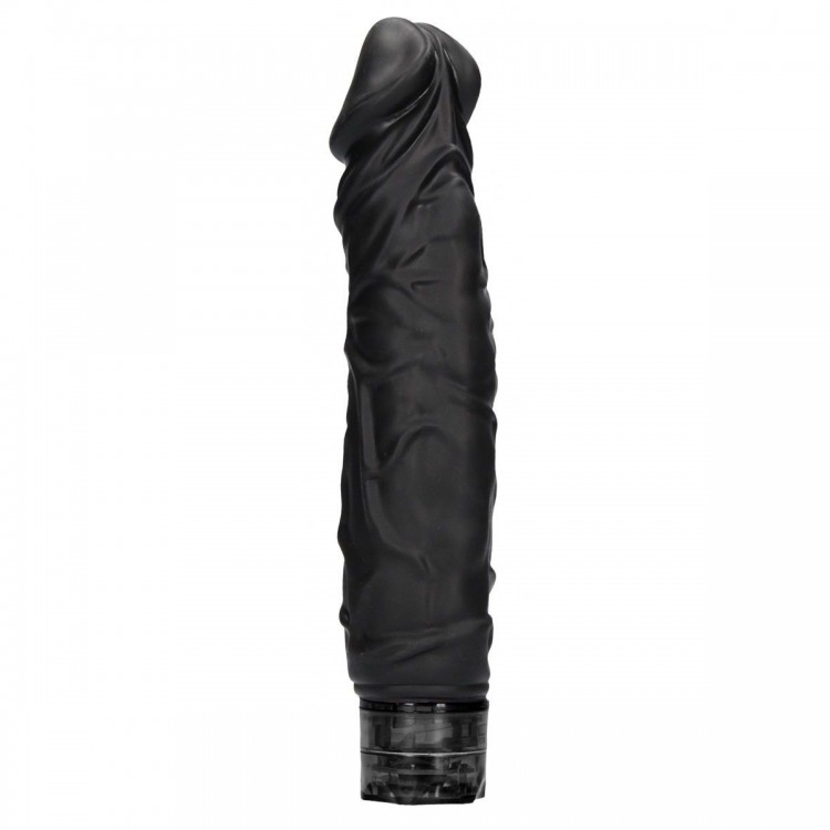 Черный вибромассажер Realisic 10 speed Vibrator - 24 см.