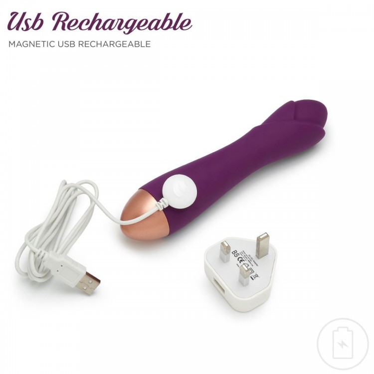 Фиолетовый вибратор Ooh La La Flower Vibrator - 18 см.