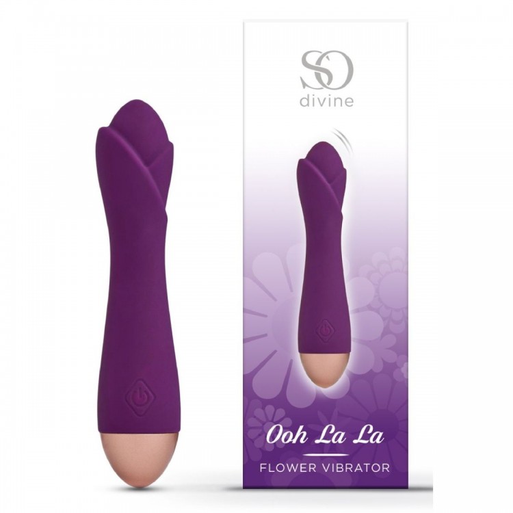 Фиолетовый вибратор Ooh La La Flower Vibrator - 18 см.