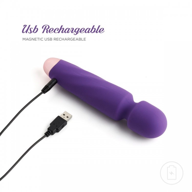 Фиолетовый вибромассажер Smooth Operator Rechargeable Wand - 19,5 см.